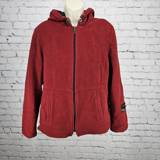 VTG Forecaster Of Boston Red Lambswool Blend Hooded Full Zip Lined Jacket 12P