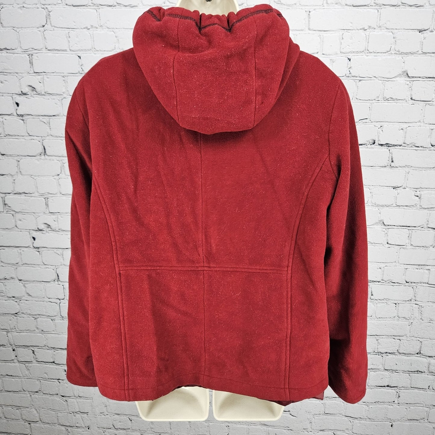 VTG Forecaster Of Boston Red Lambswool Blend Hooded Full Zip Lined Jacket 12P