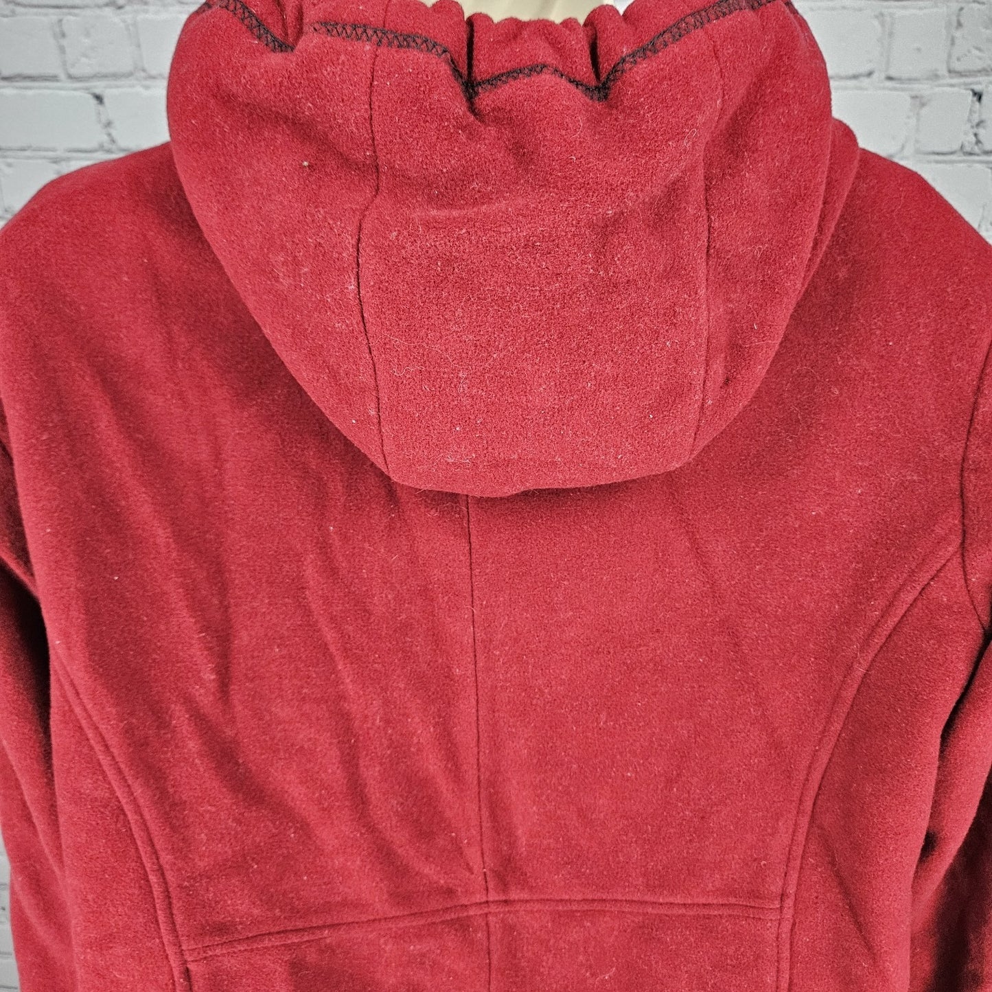 VTG Forecaster Of Boston Red Lambswool Blend Hooded Full Zip Lined Jacket 12P