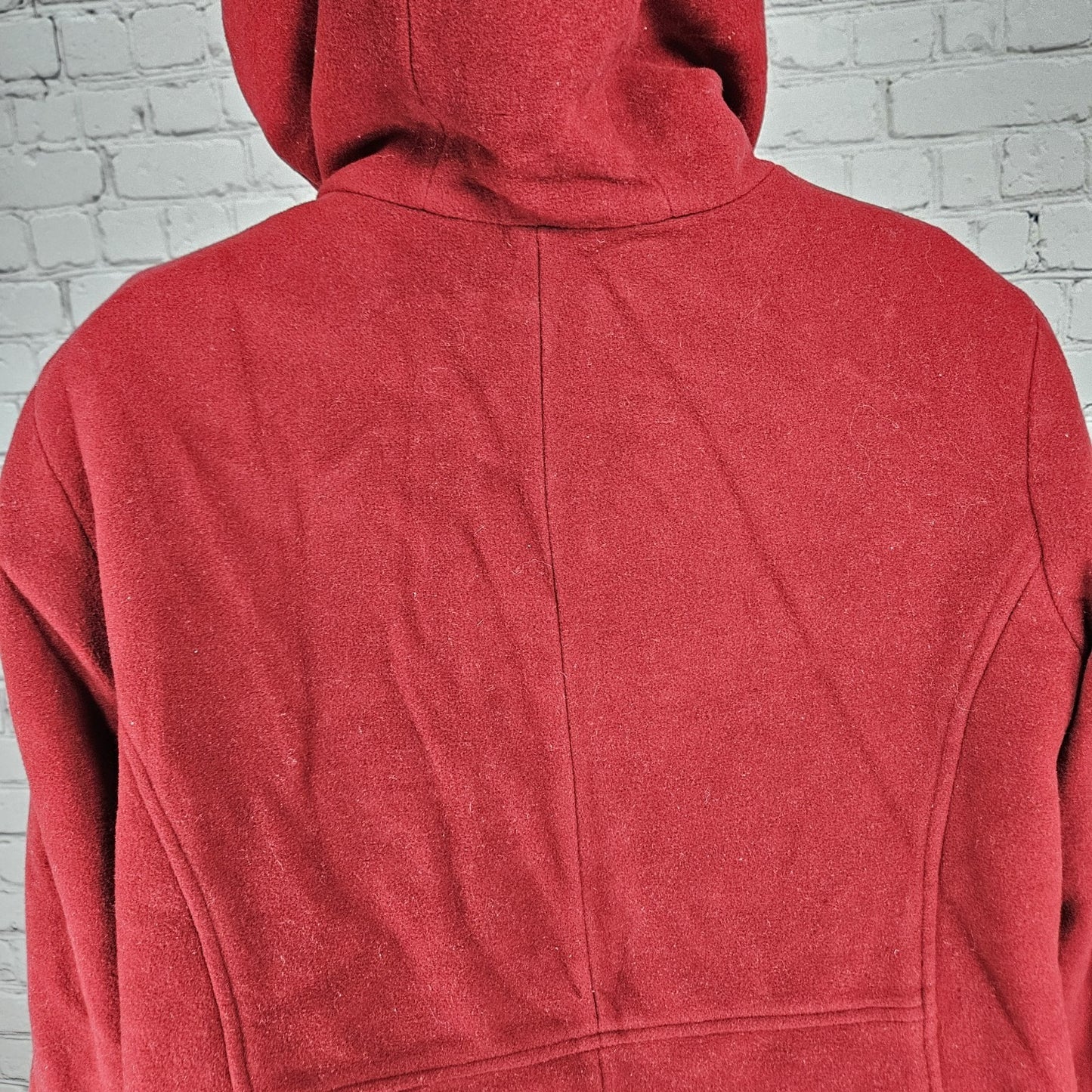 VTG Forecaster Of Boston Red Lambswool Blend Hooded Full Zip Lined Jacket 12P