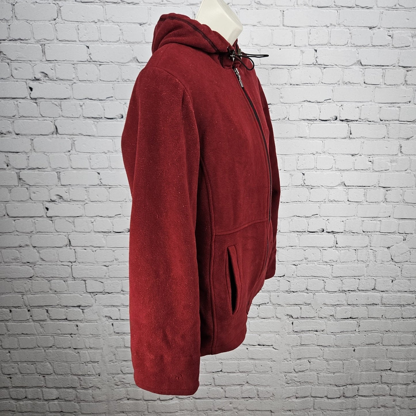 VTG Forecaster Of Boston Red Lambswool Blend Hooded Full Zip Lined Jacket 12P