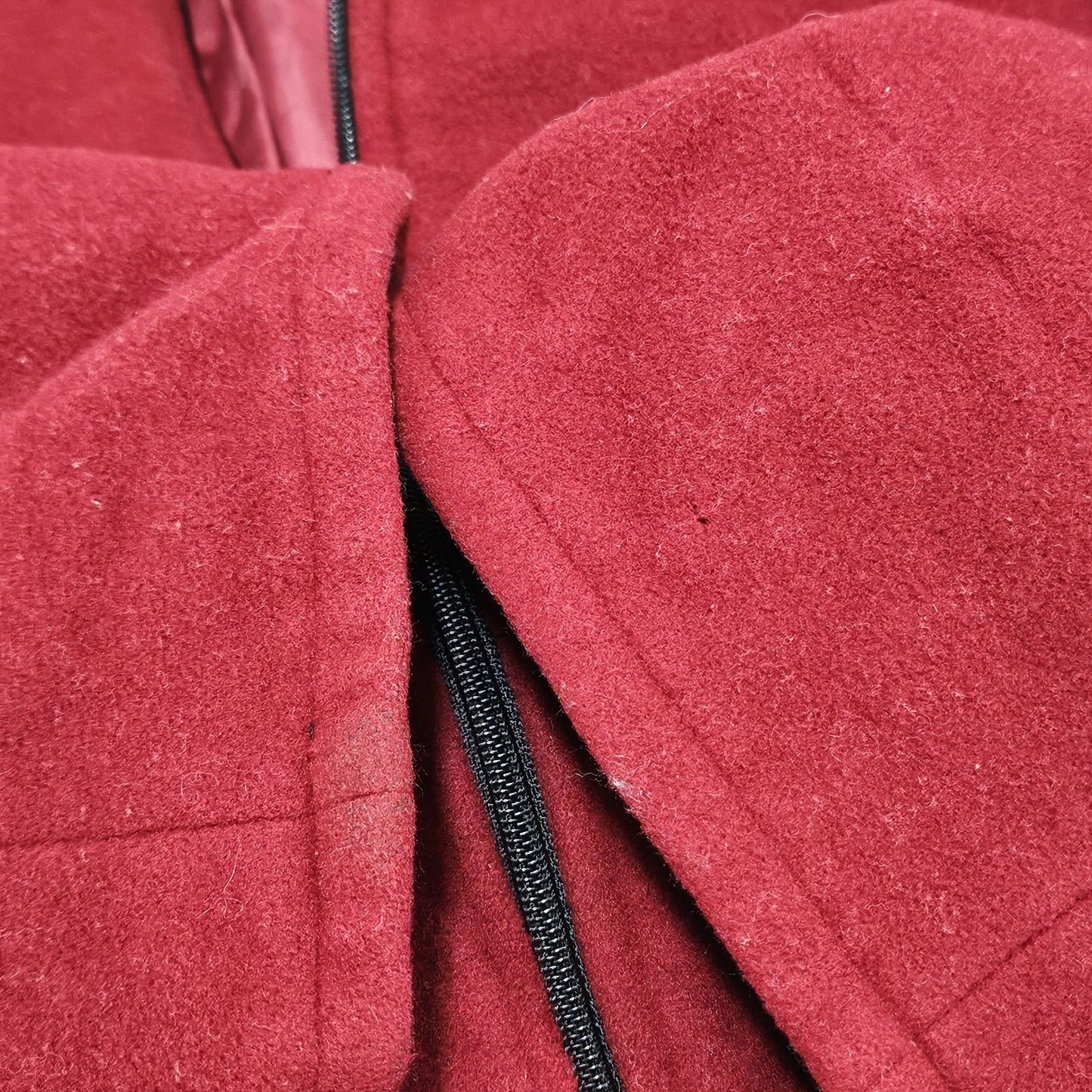 VTG Forecaster Of Boston Red Lambswool Blend Hooded Full Zip Lined Jacket 12P