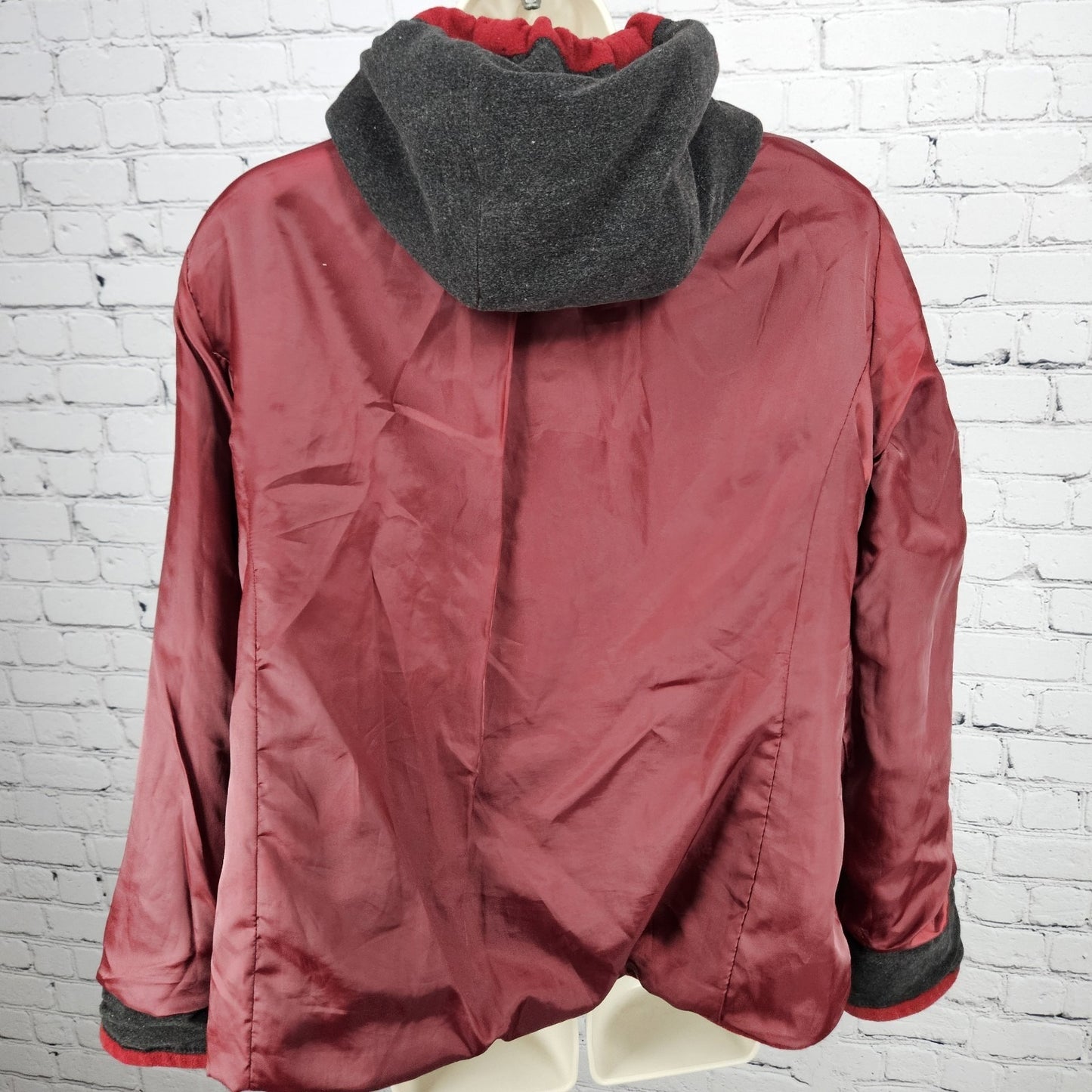 VTG Forecaster Of Boston Red Lambswool Blend Hooded Full Zip Lined Jacket 12P