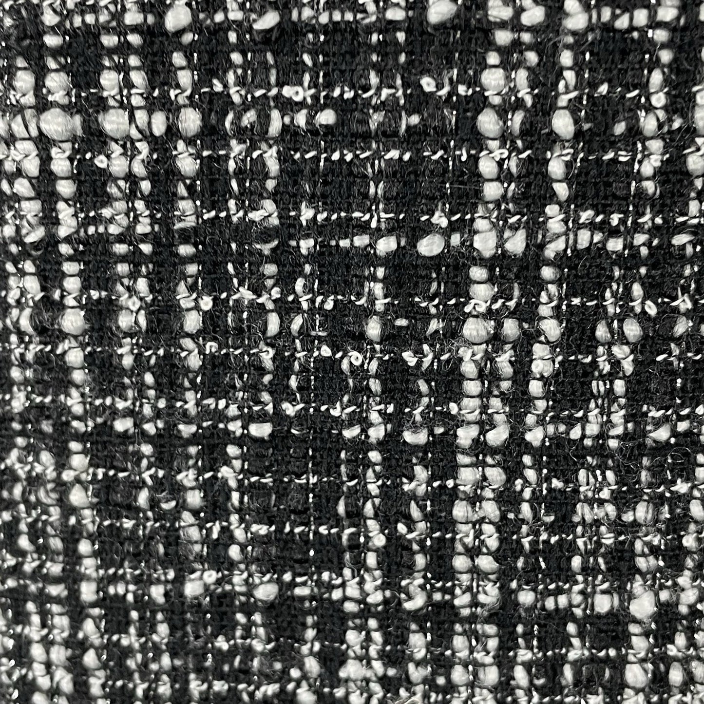 Karl Lagerfield Paris Black White Metallic Tweed Sheath Dress Zip Lined Size 6