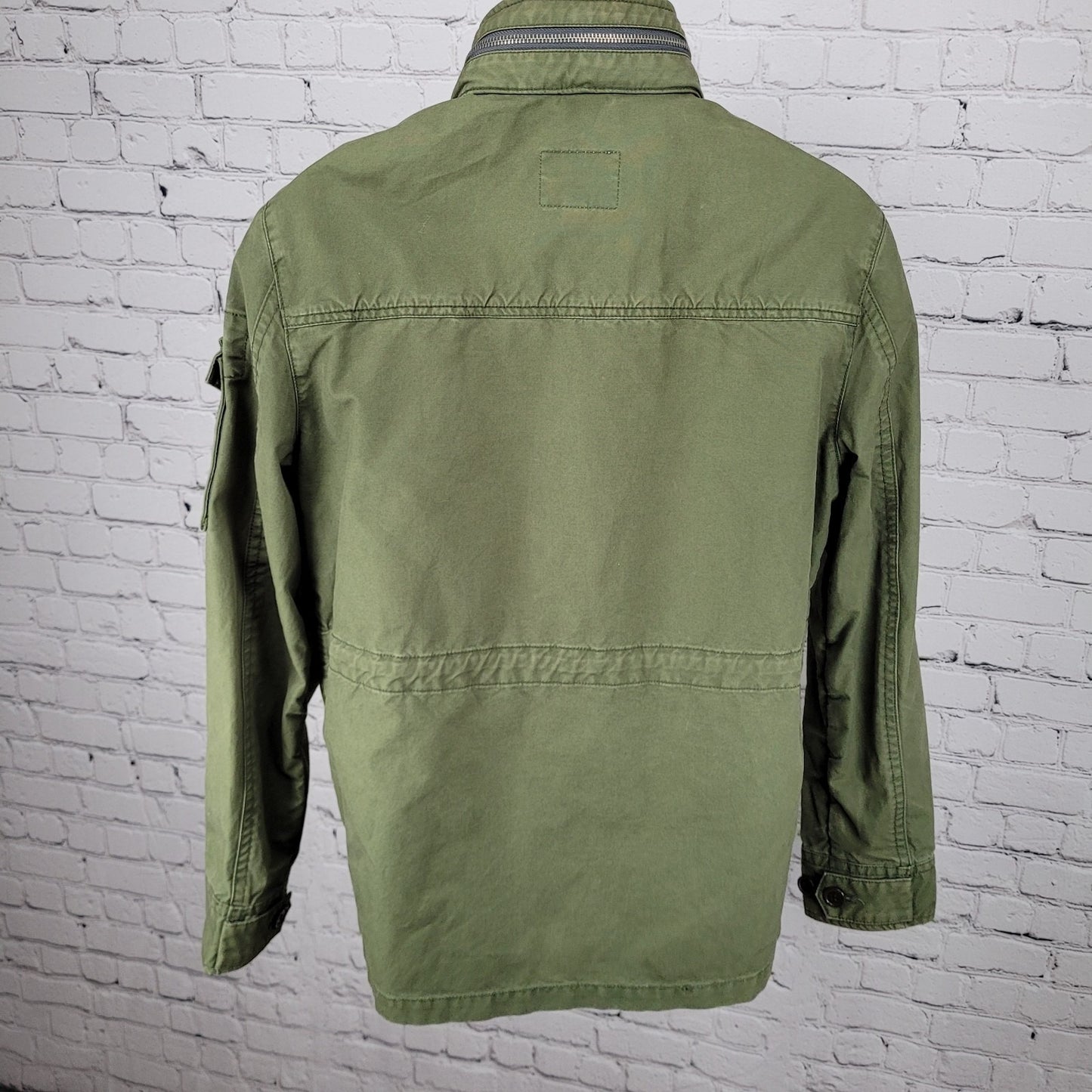 Country Road Green Cotton Canvas Military Utility Full Zip Jacket Australia S