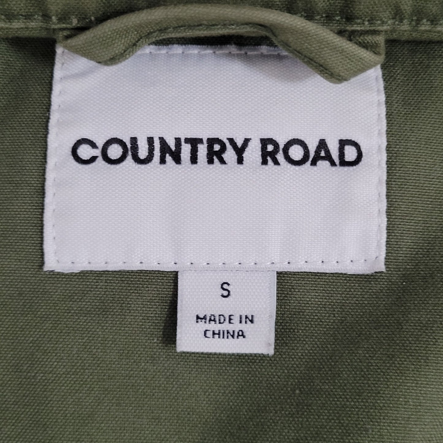 Country Road Green Cotton Canvas Military Utility Full Zip Jacket Australia S