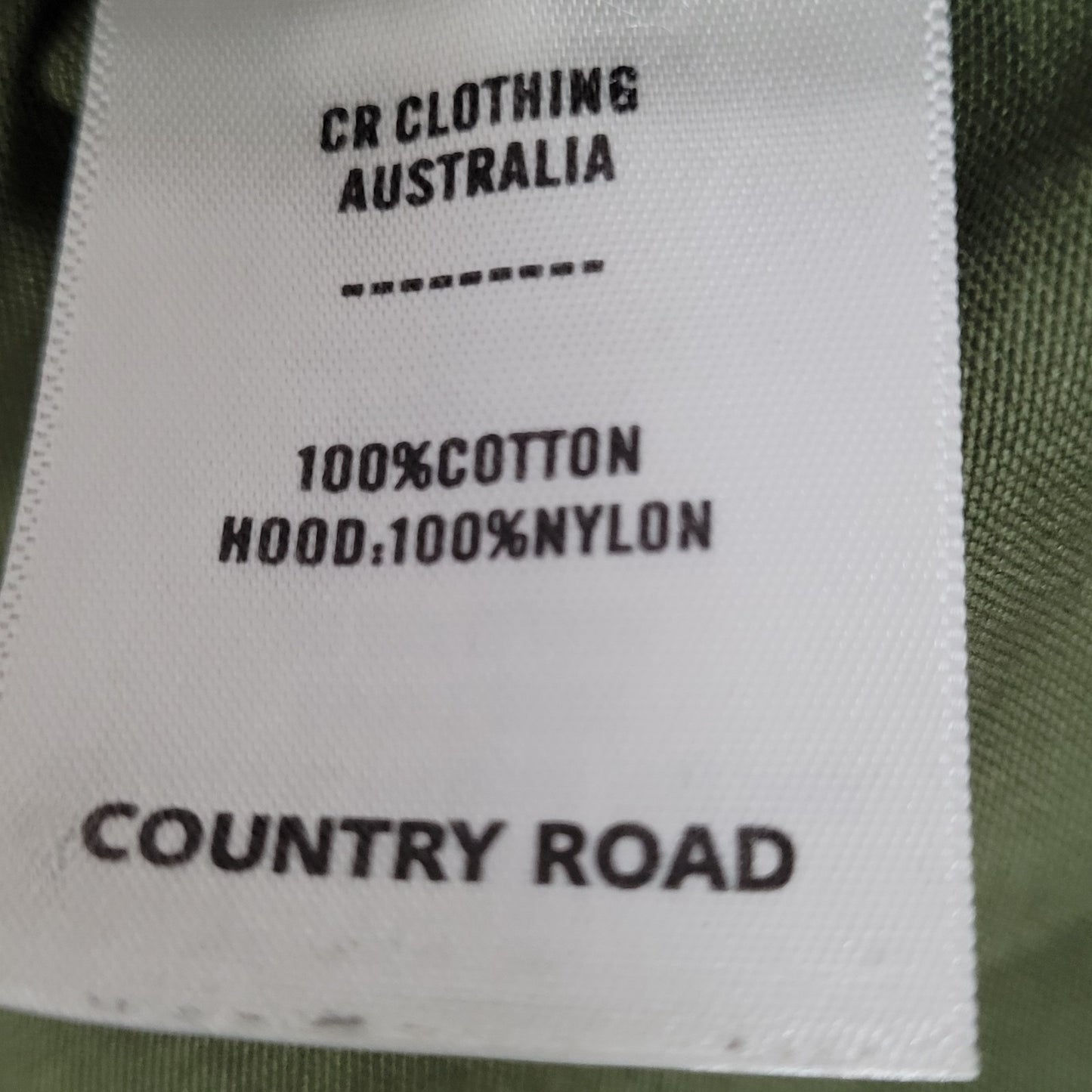 Country Road Green Cotton Canvas Military Utility Full Zip Jacket Australia S