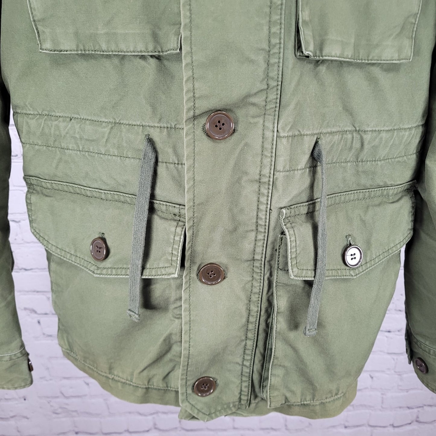 Country Road Green Cotton Canvas Military Utility Full Zip Jacket Australia S