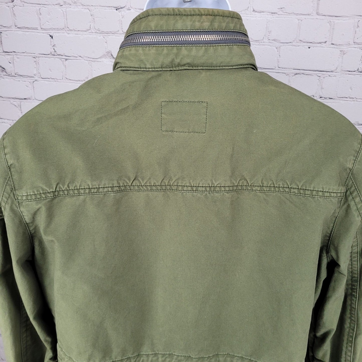 Country Road Green Cotton Canvas Military Utility Full Zip Jacket Australia S