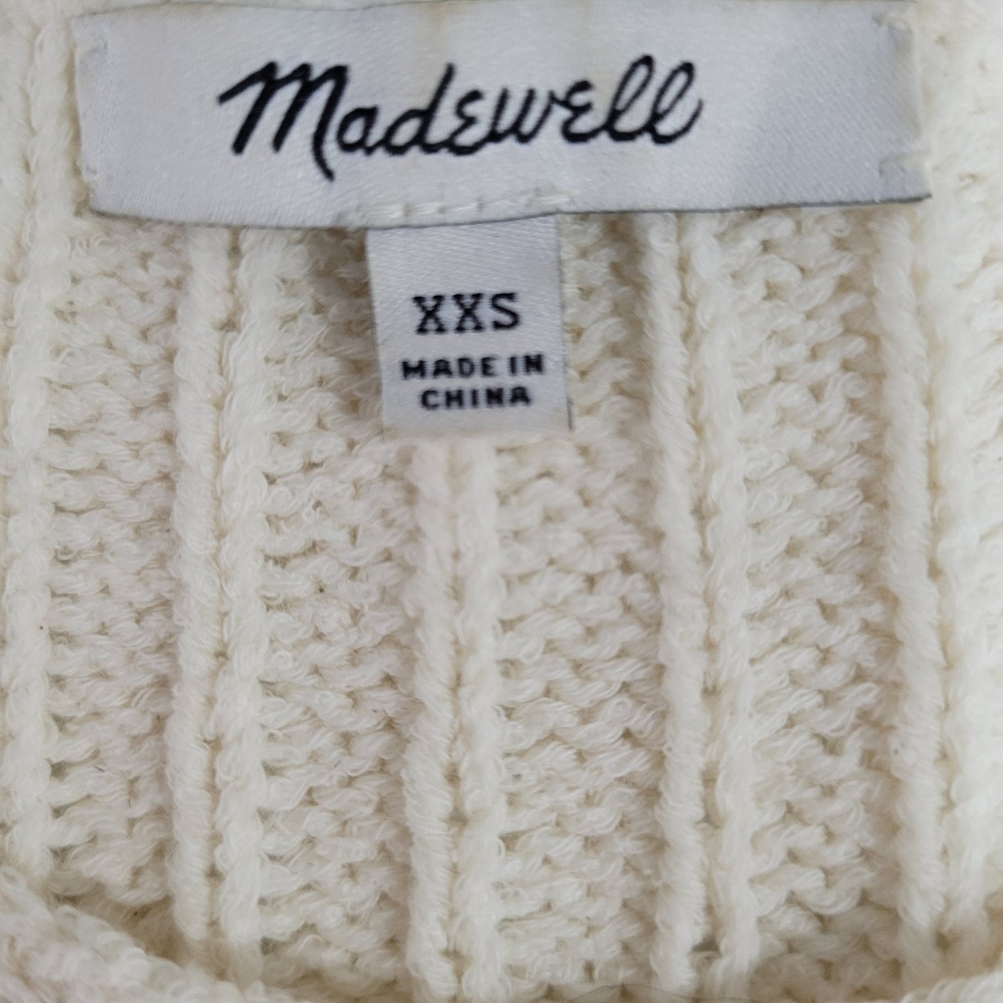 Madewell Cream Cotton Blend Knit Boho Sleeveless Sweater Tank Top Size XXS