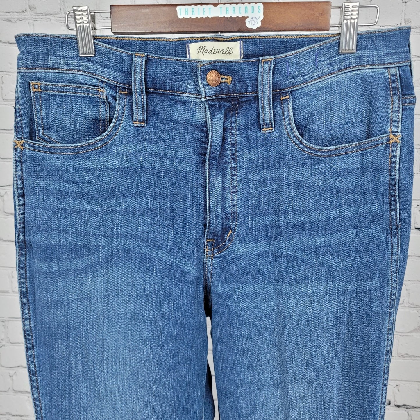 Madewell Blue Denim 10" Roadtripper Medium Wash Skinny Jeans 30 (31x29)