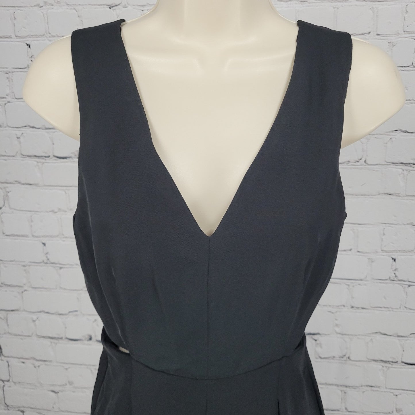 Zara Black Plunge Waist Cut Outs Sleeveless Cropped Jumper One Piece Outfit XS