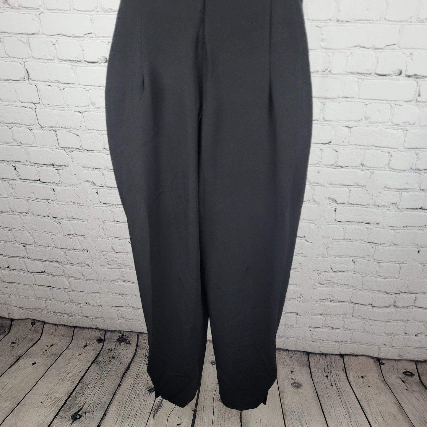 Zara Black Plunge Waist Cut Outs Sleeveless Cropped Jumper One Piece Outfit XS