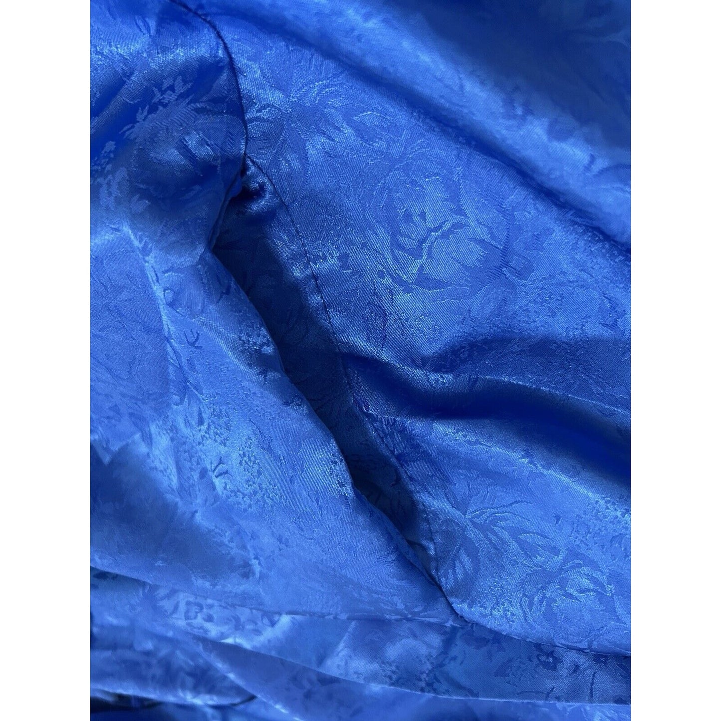 VTG California Dynasty Blue Floral Mid Length Short Sleeve Robe USA Size Small S