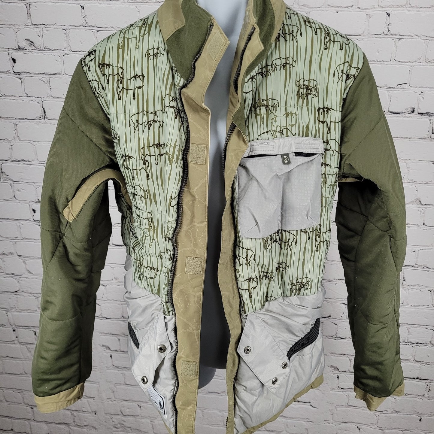 Columbia Green & Khaki Waterproof Breathable Insulated Jacket Youth Size 18/20