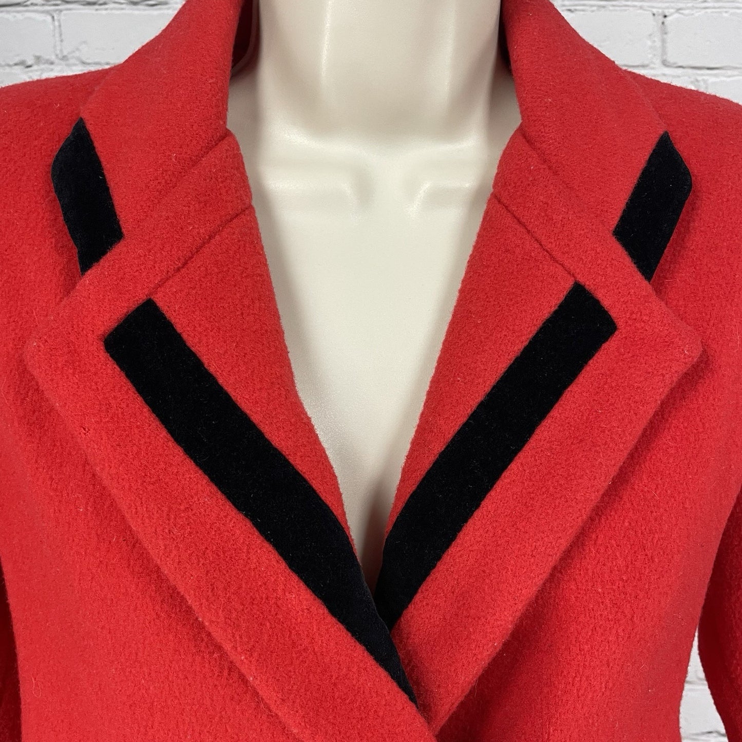 VTG Rothschild Red Wool Buttoned Collared Lined Peacoat USA Made Girls Size 7