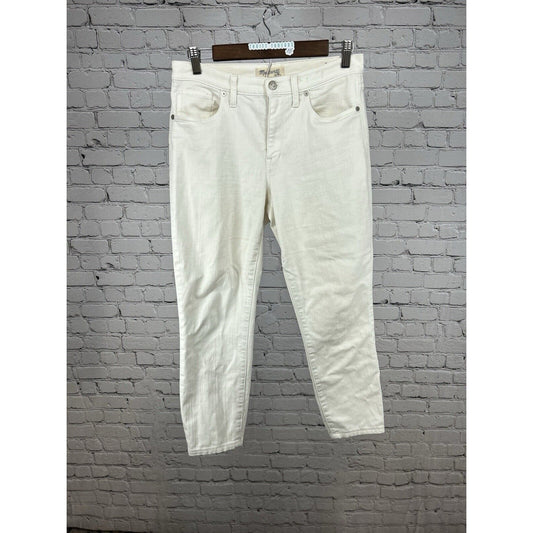 Madewell White Cotton Blend Stretch High Riser Skinny Jeans Women’s 28 (30x25.5)