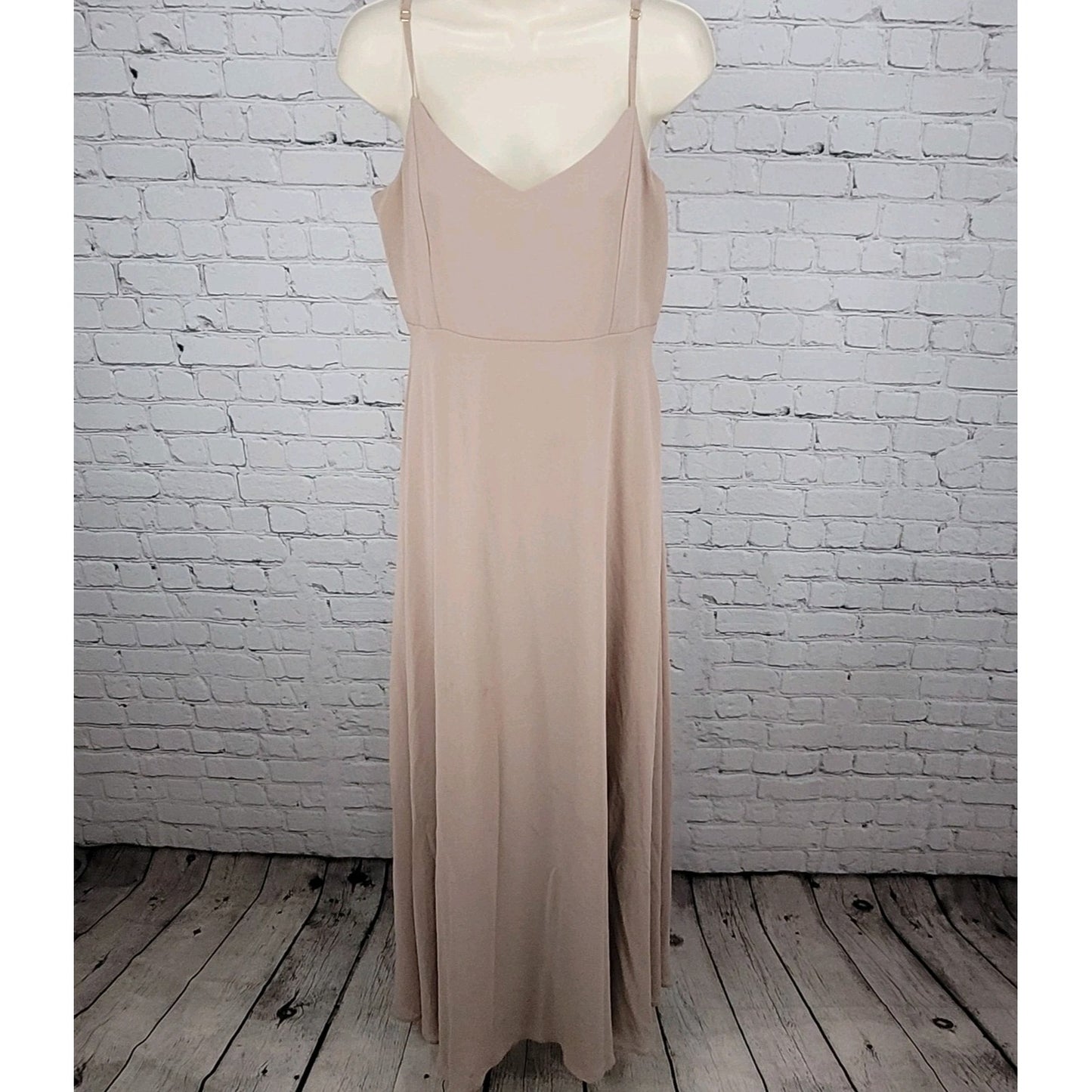 Show Me Your MuMu Beige Chiffon Empire Waist Maxi Dress USA Made Size Medium M