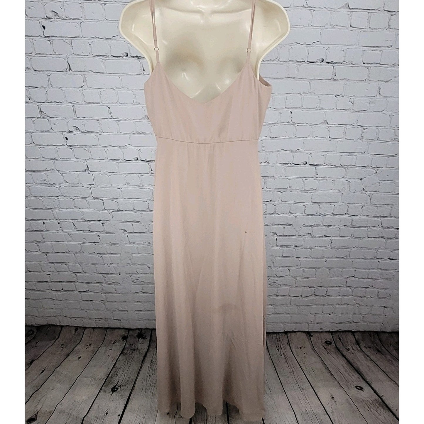 Show Me Your MuMu Beige Chiffon Empire Waist Maxi Dress USA Made Size Medium M