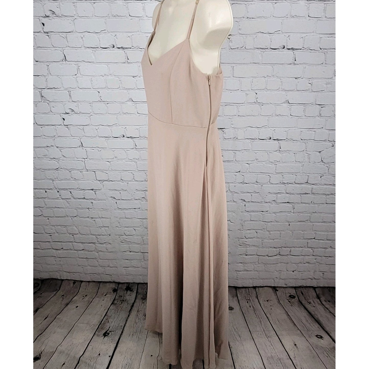 Show Me Your MuMu Beige Chiffon Empire Waist Maxi Dress USA Made Size Medium M