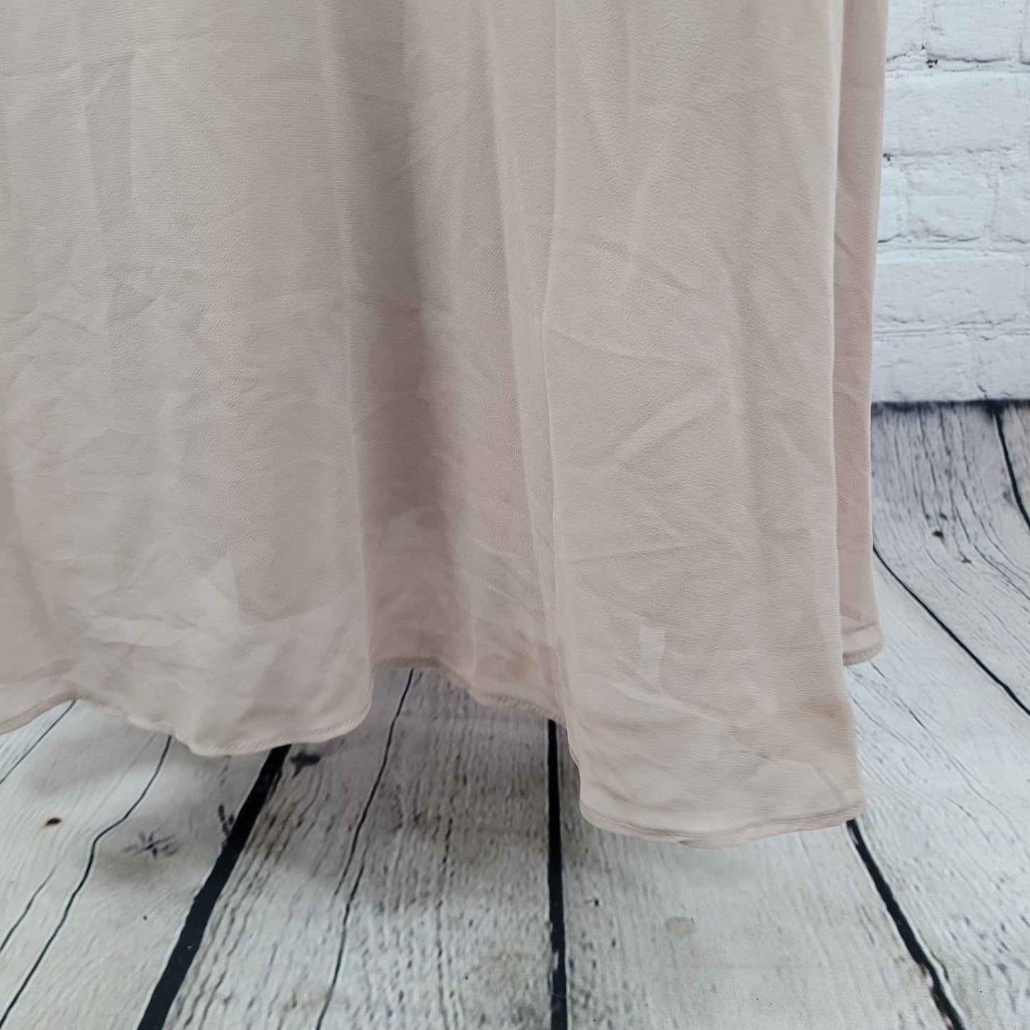 Show Me Your MuMu Beige Chiffon Empire Waist Maxi Dress USA Made Size Medium M