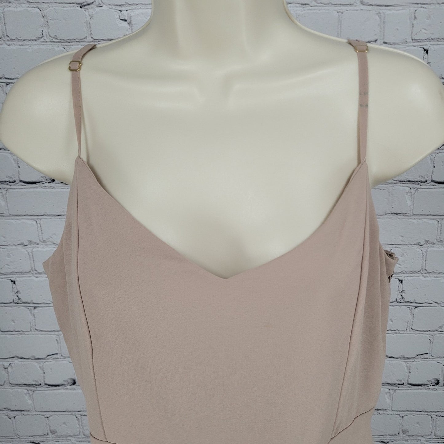 Show Me Your MuMu Beige Chiffon Empire Waist Maxi Dress USA Made Size Medium M