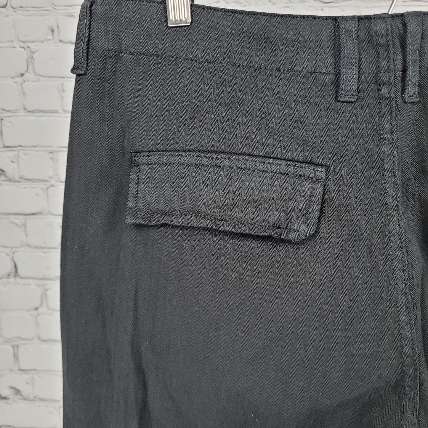 NWT WAX London Black 100% Organic Cotton Cargo Straight Leg Pants 34 (32x30)