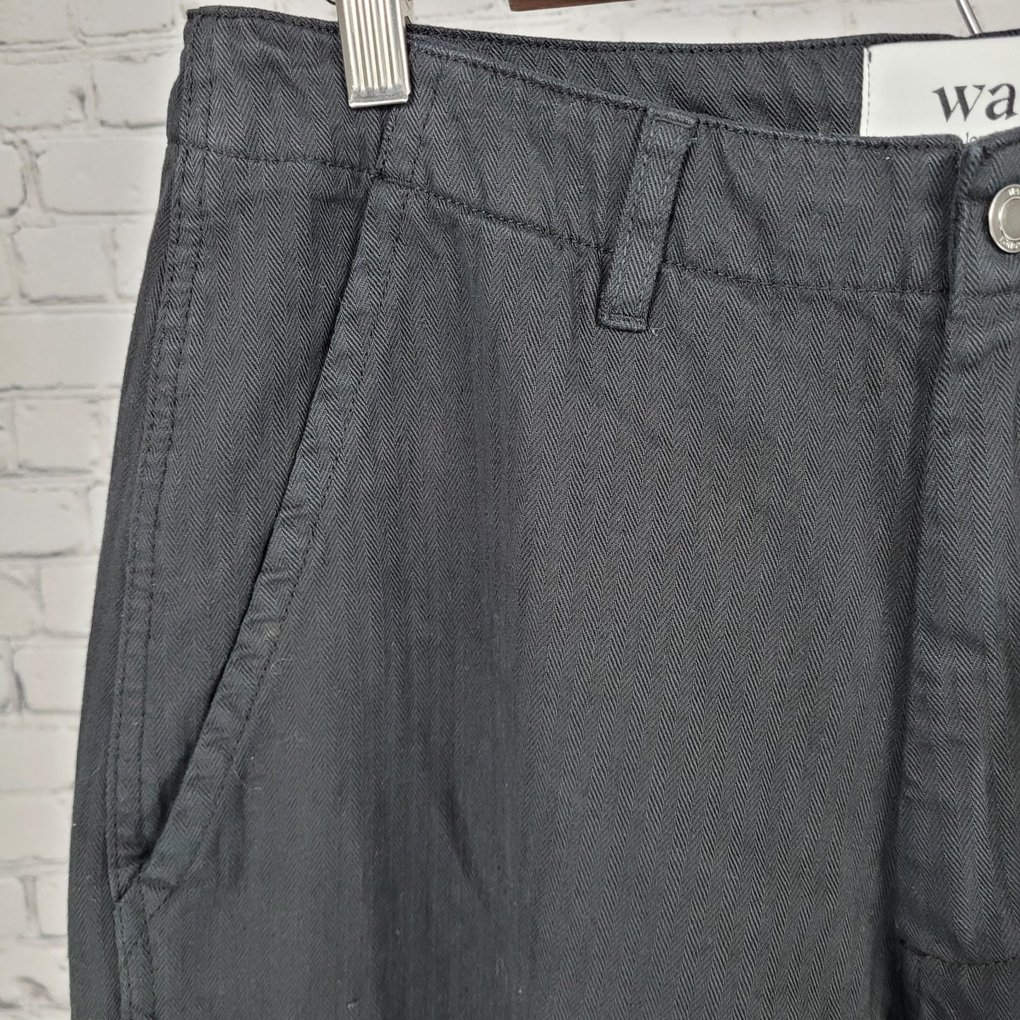 NWT WAX London Black 100% Organic Cotton Cargo Straight Leg Pants 34 (32x30)
