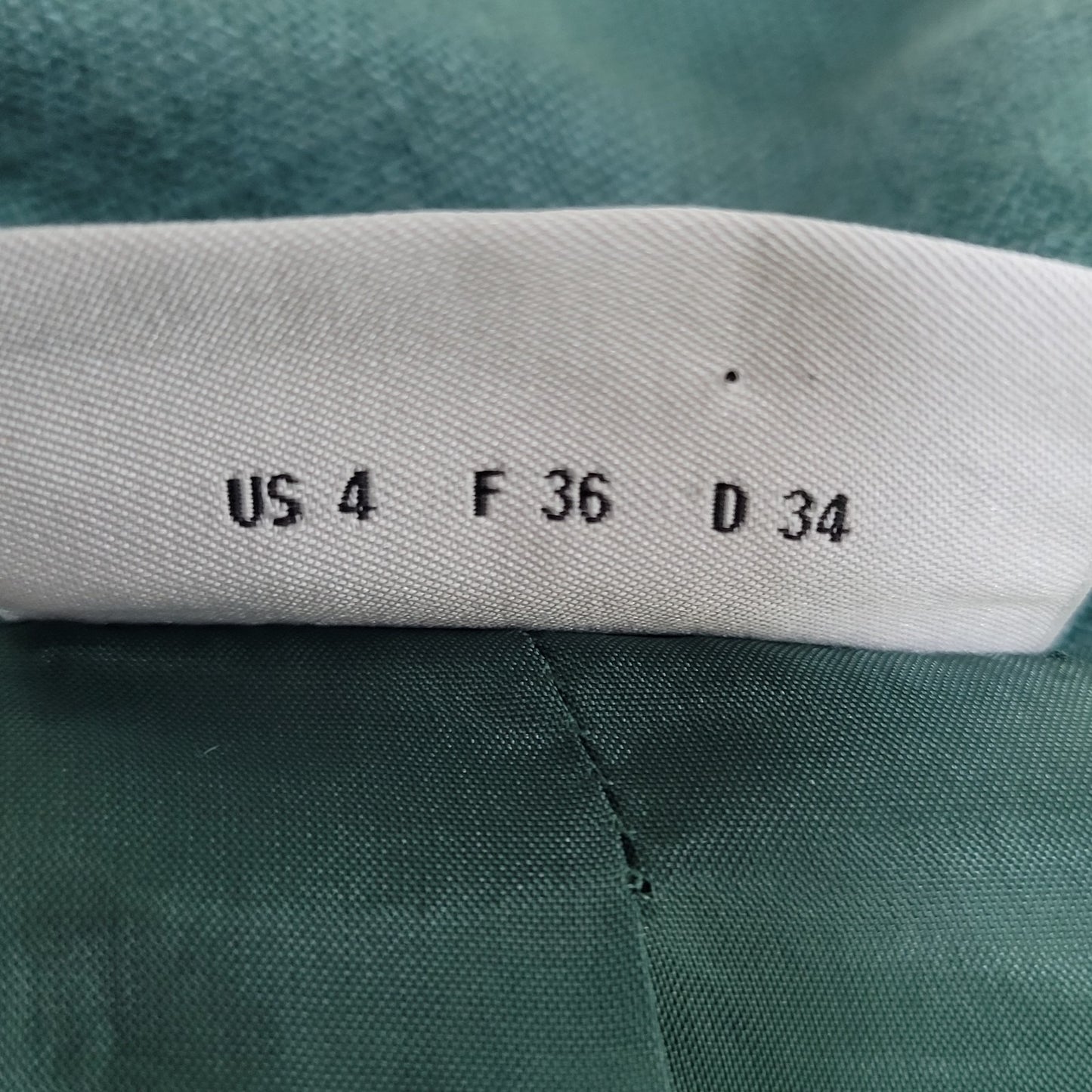 Akris Punto Green 100% Linen Hook Loop Closure Notch Suit Jacket Size 4