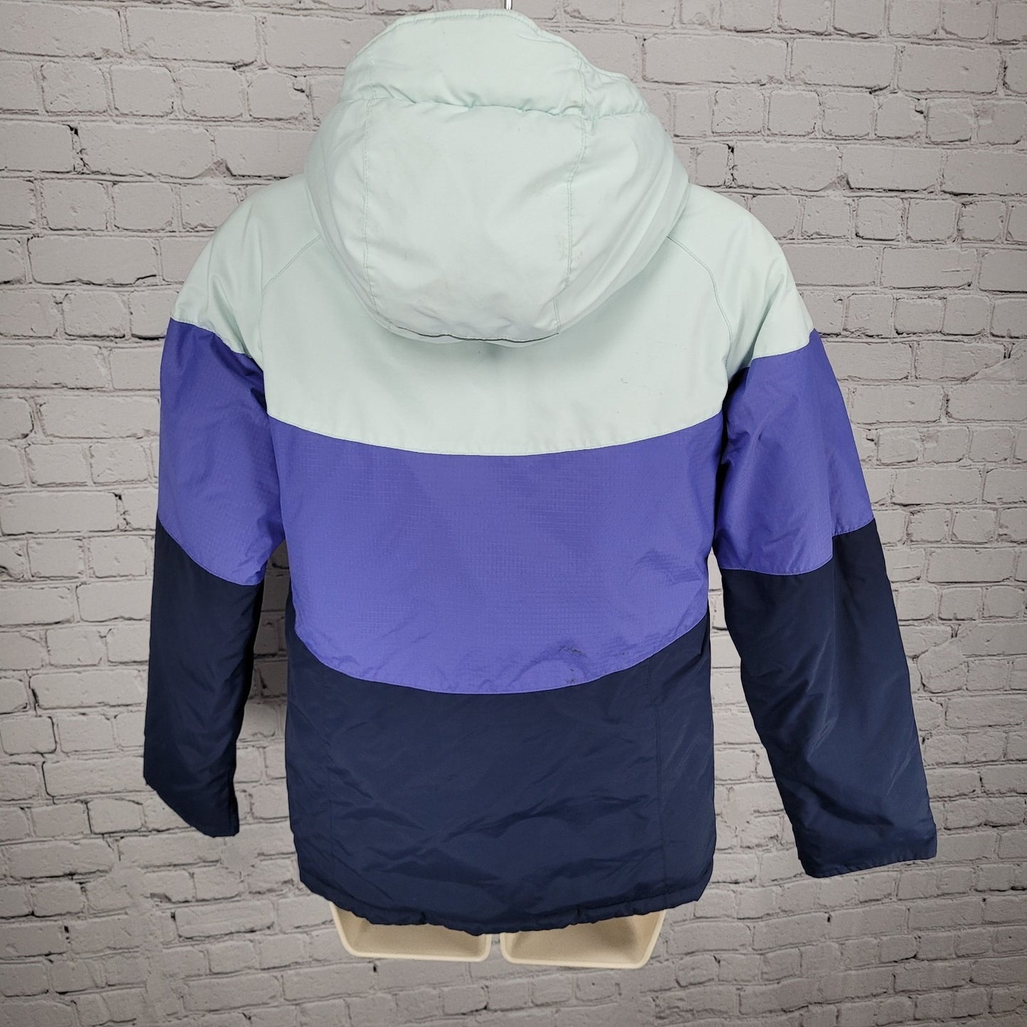 Columbia Omni Shield Purple Blue Insulated Puffer Hooded Jacket Youth L *sm hole