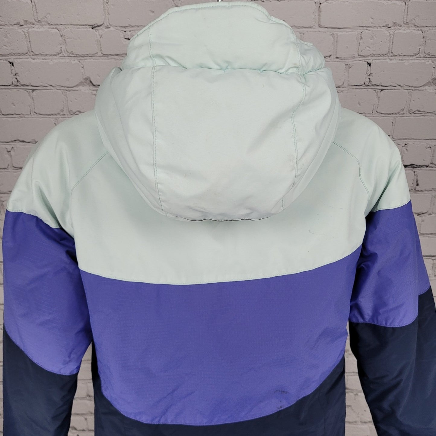 Columbia Omni Shield Purple Blue Insulated Puffer Hooded Jacket Youth L *sm hole