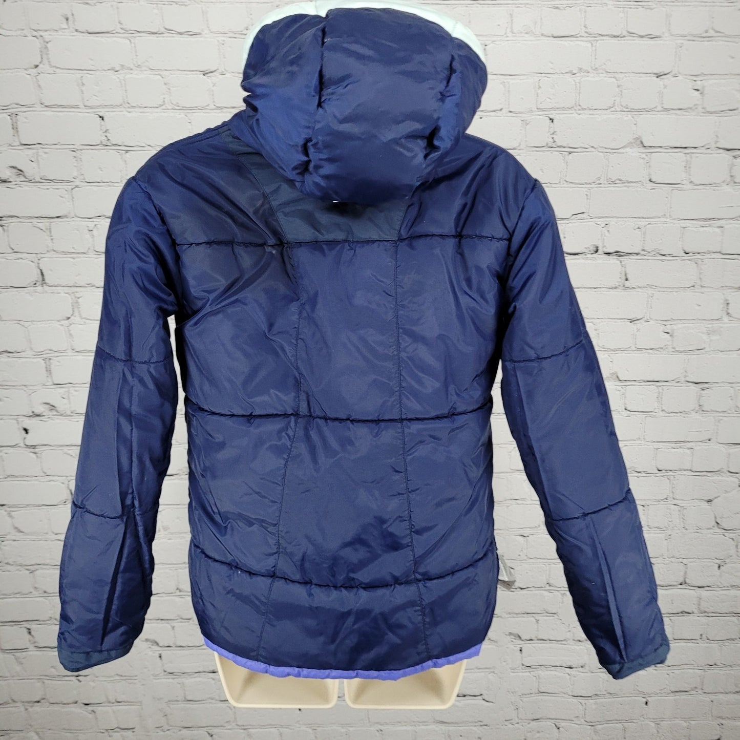 Columbia Omni Shield Purple Blue Insulated Puffer Hooded Jacket Youth L *sm hole