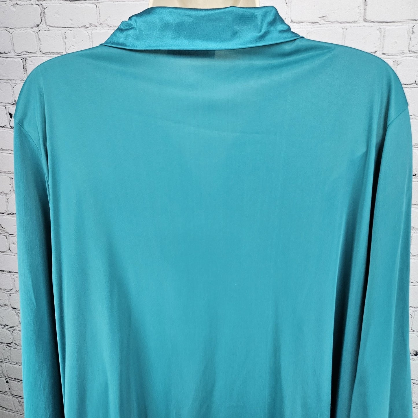 VTG Vanity Fair Blue Satin Trim 2 Piece Sleepwear Robe Nightie Set USA XL