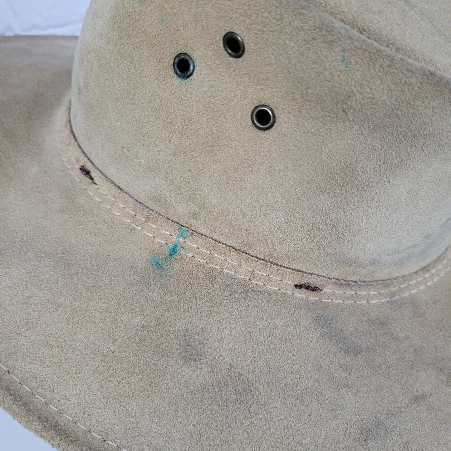 Jacaru Australia Tan Wallaroo Suede Finest Leather Hat Medium-Large M/L