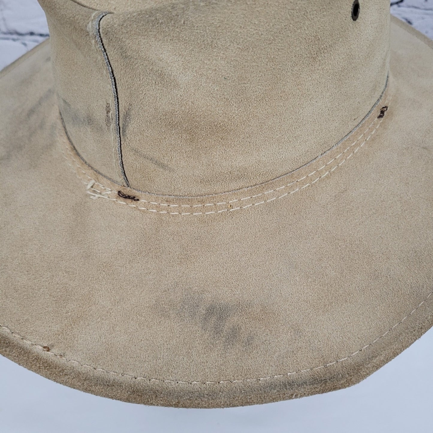 Jacaru Australia Tan Wallaroo Suede Finest Leather Hat Medium-Large M/L