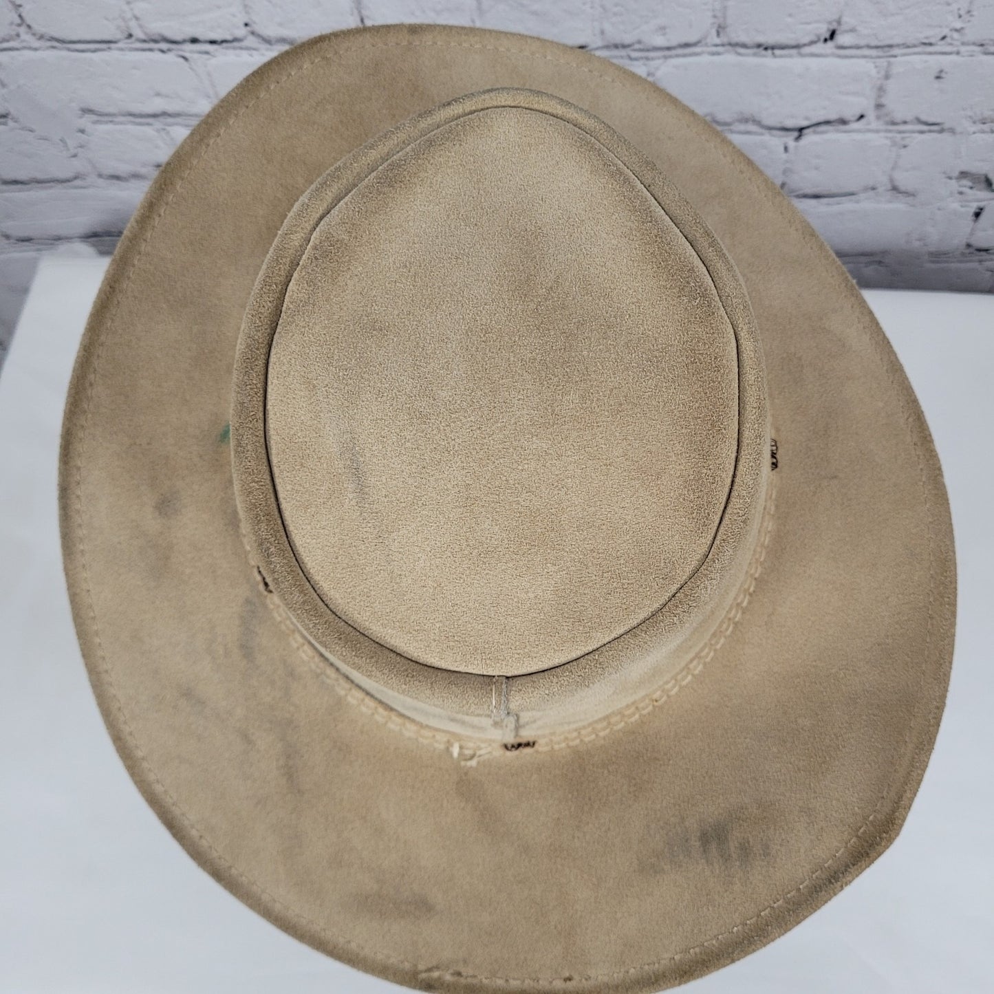 Jacaru Australia Tan Wallaroo Suede Finest Leather Hat Medium-Large M/L