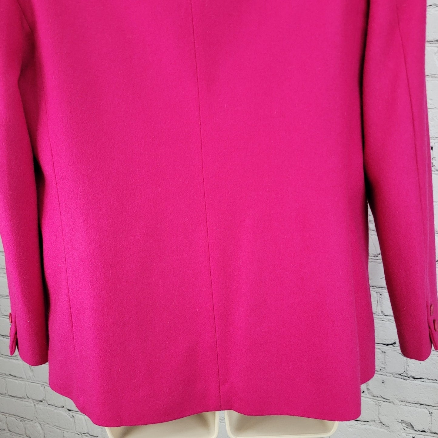 VTG Epitome Fuchsia Pink Wool Notch 2 Button Blazer Jacket Japan Made Size 12