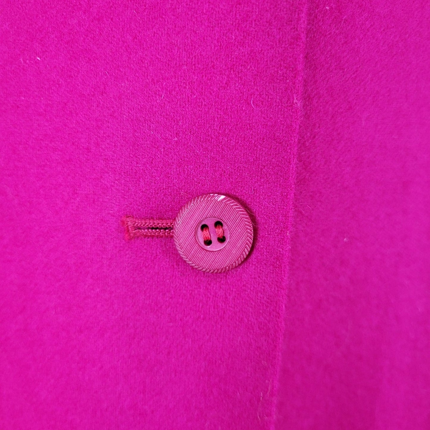 VTG Epitome Fuchsia Pink Wool Notch 2 Button Blazer Jacket Japan Made Size 12