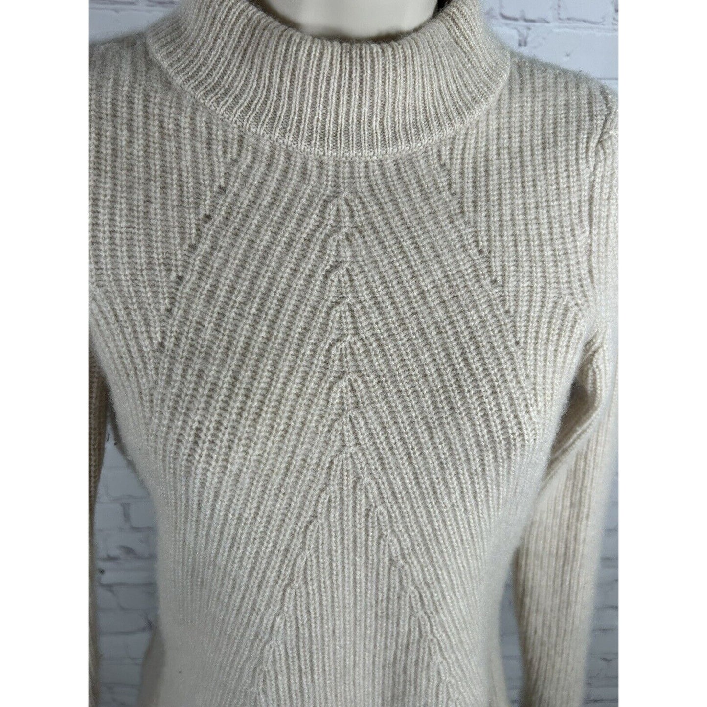 Design History Pure Cashmere Beige Mock Neck Pullover Knit Sweater Women’s XS