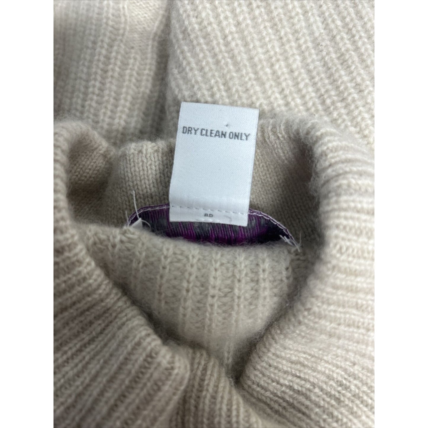 Design History Pure Cashmere Beige Mock Neck Pullover Knit Sweater Women’s XS