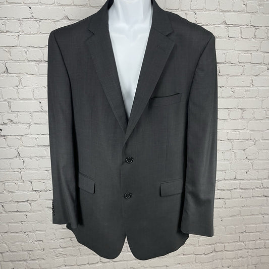 Jos A Bank Black 100% Wool 2 Button Vented Notch Blazer Sport Coat Size 44L
