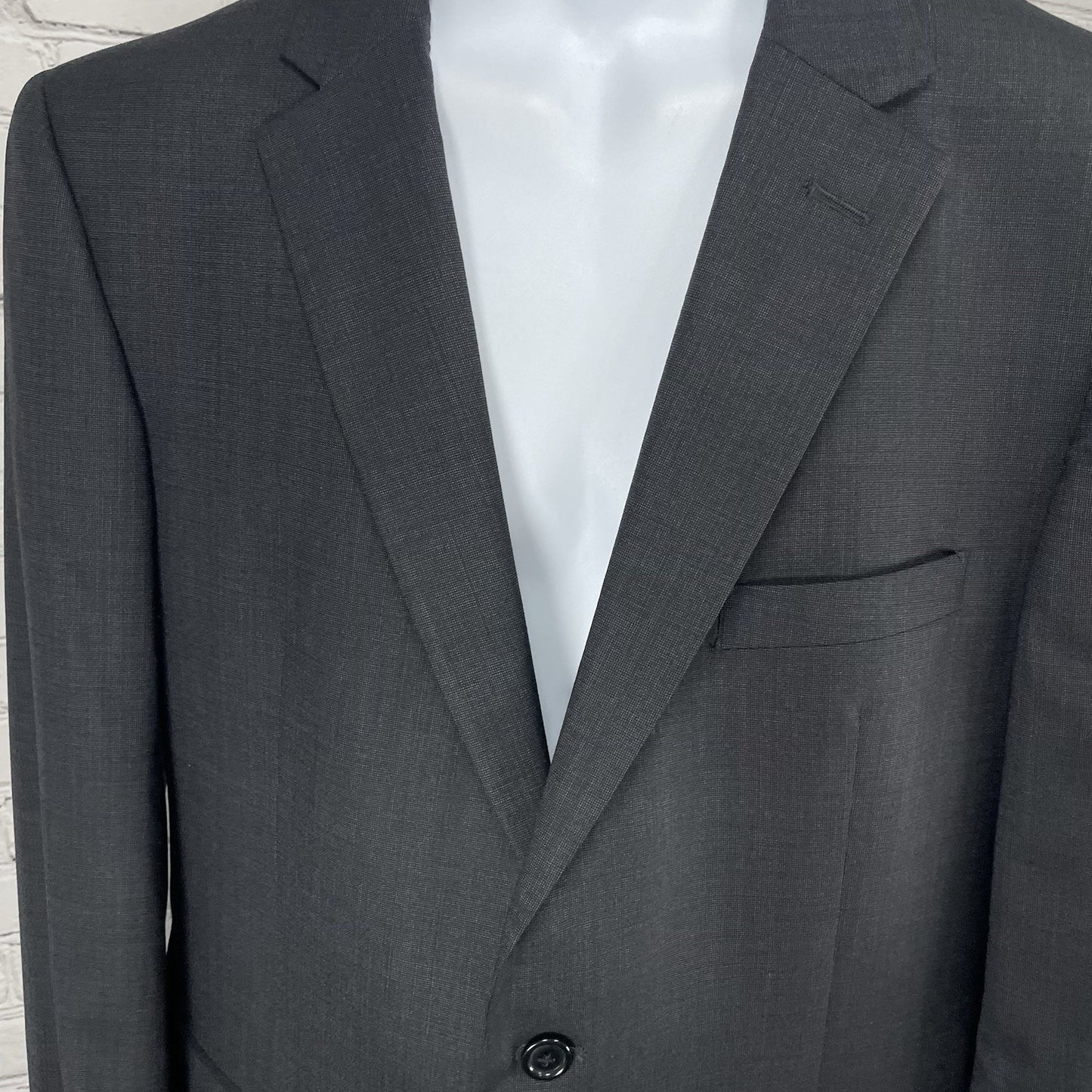 Jos A Bank Black 100% Wool 2 Button Vented Notch Blazer Sport Coat Size 44L