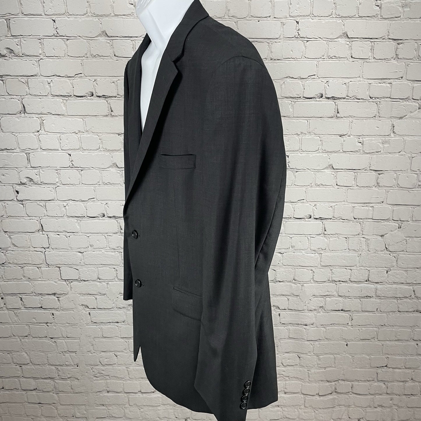 Jos A Bank Black 100% Wool 2 Button Vented Notch Blazer Sport Coat Size 44L
