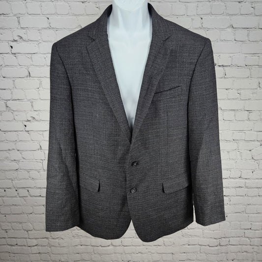 Awearness Kenneth Cole Grey Wool Stretch Slim Fit 2 Button Blazer Sport Coat 44L
