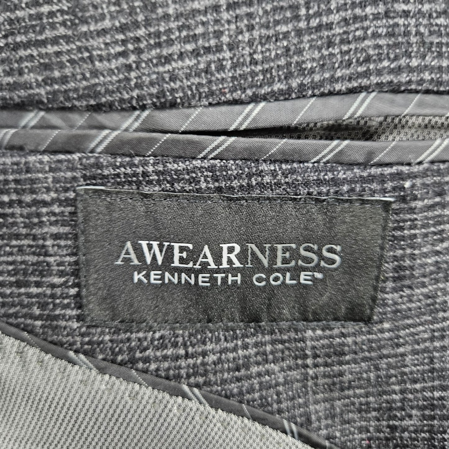 Awearness Kenneth Cole Grey Wool Stretch Slim Fit 2 Button Blazer Sport Coat 44L