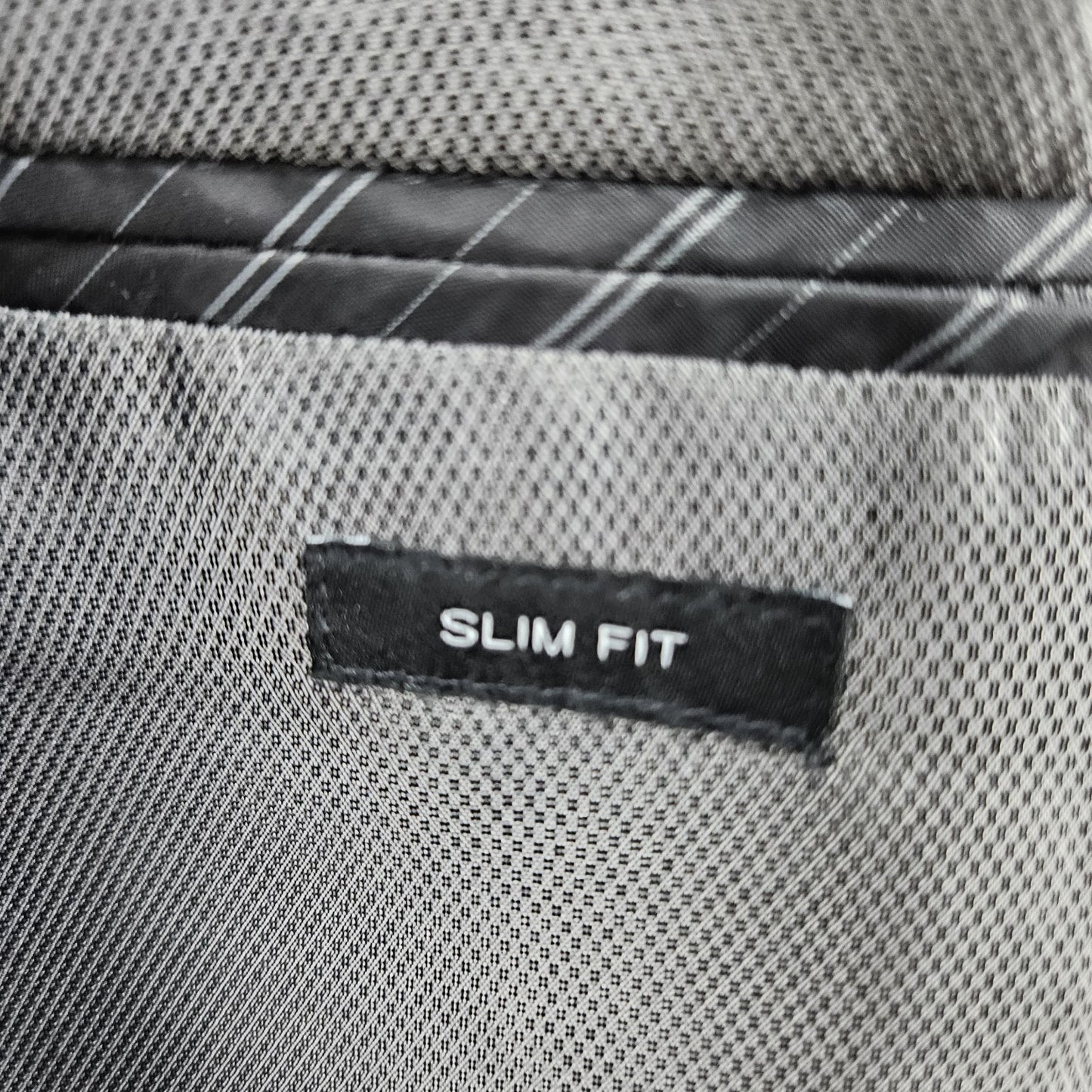 Awearness Kenneth Cole Grey Wool Stretch Slim Fit 2 Button Blazer Sport Coat 44L