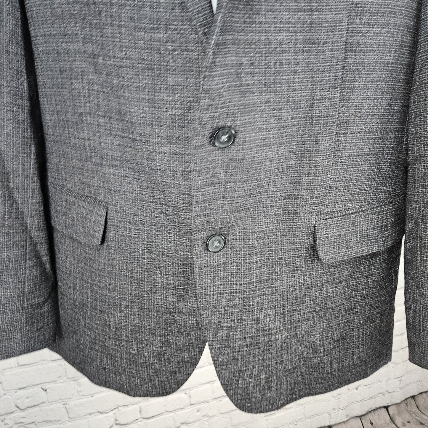 Awearness Kenneth Cole Grey Wool Stretch Slim Fit 2 Button Blazer Sport Coat 44L