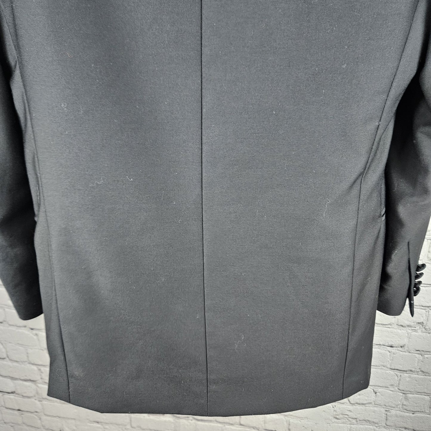 Principe Black 100% Wool 1 Button Ventless Notch Tuxedo Blazer Jacket Italy 40R
