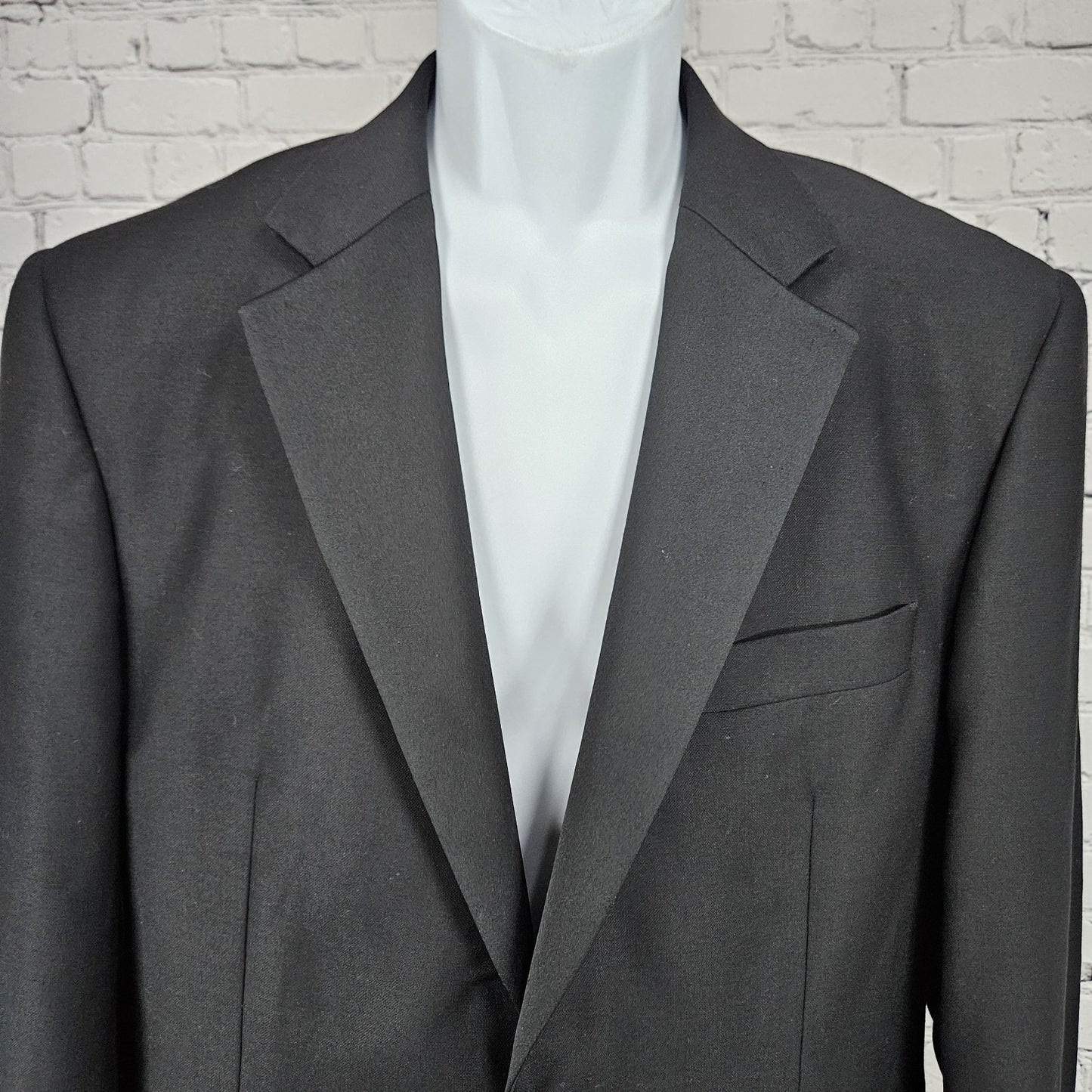Principe Black 100% Wool 1 Button Ventless Notch Tuxedo Blazer Jacket Italy 40R