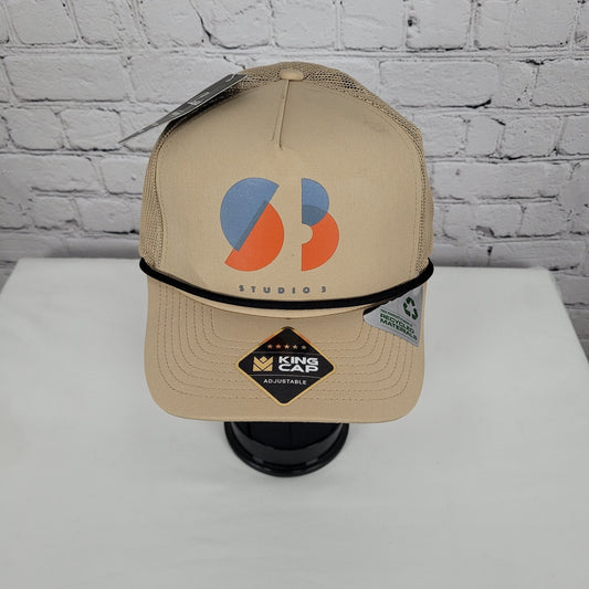 NWD Studio 3 King Cap Tan Classics Adjustable Recycled Materials Trucker Hat O/S